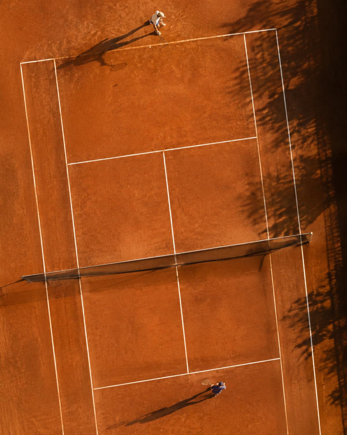 Cancha de arcilla vista desde arriba
